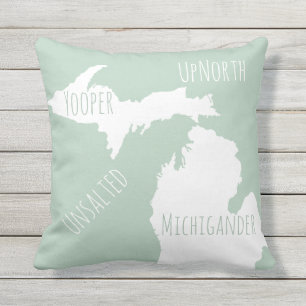 Ongezouten kaart van Michigan Yooper Michigander n Buitenkussen