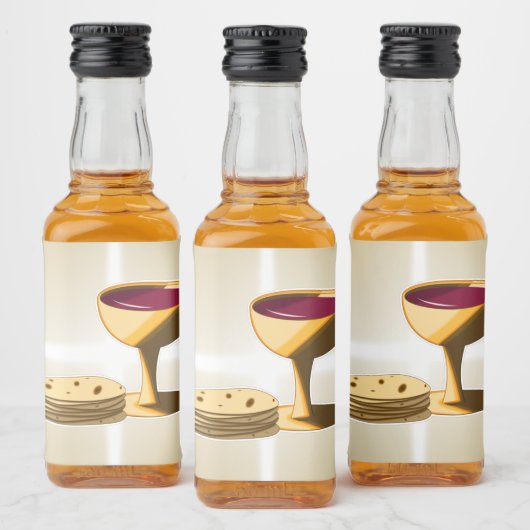 Ongezuurde Broden en Wijn Het Laatste Avondmaal Pa Likeurfles Etiket (Flessen)