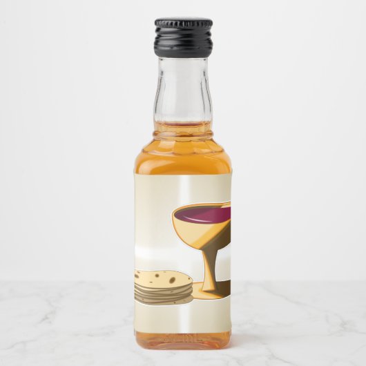 Ongezuurde Broden en Wijn Het Laatste Avondmaal Pa Likeurfles Etiket (Voorkant)