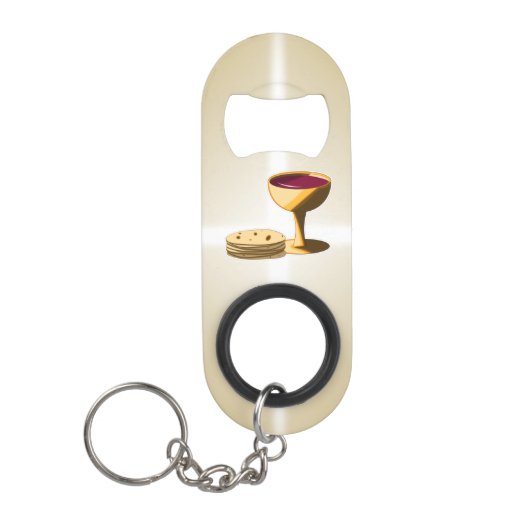 Ongezuurde Broden en Wijn Het Laatste Avondmaal Pa Mini Flessenopener (Voorkant)