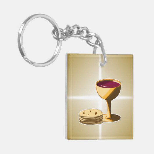 Ongezuurde Broden en Wijn Het Laatste Avondmaal Pa Sleutelhanger (Voorkant Links)