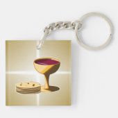 Ongezuurde Broden en Wijn Het Laatste Avondmaal Pa Sleutelhanger (Achterkant)