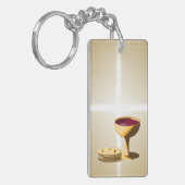 Ongezuurde Brood en Wijn Heilige Communie Sleutelhanger (Voorkant Links)