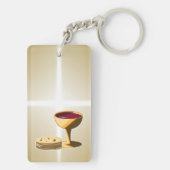 Ongezuurde Brood en Wijn Heilige Communie Sleutelhanger (achterkant)
