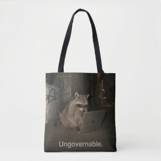 Ongouvernementele Wasbeer Werkt Laat in de Nacht Tote Bag