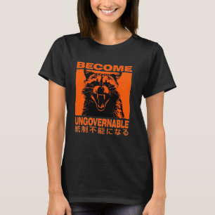 Ongregeerbaar Funny Wasbeer Japanse Kleding T-shirt