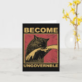 Ongregeerbaar Worden - Zwarte Kat Bijt Hand Grappi Kaart (Gele Bloem)