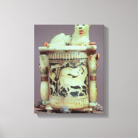 Onguente pot met een figuur van de koning als leeu canvas afdruk (Voorkant)