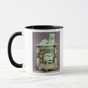 Onguente pot met een figuur van de koning als leeu mok