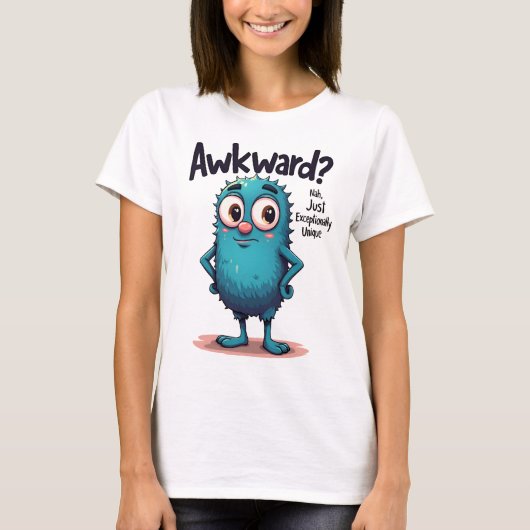 Onhandig? Nee, gewoon een eigenzinnige Cartoon T-shirt (Voorkant)