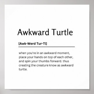 Onhandig Turtle Woordenboek Definitie Grappig cita Poster