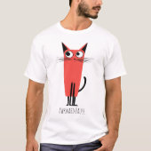 Onhandige pauze kat | Grappige minimalistische Car T-shirt (Voorkant)