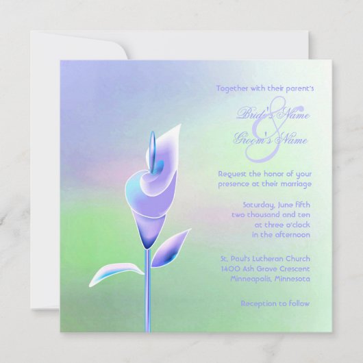 Onhedendaagse Calla Lily Weddenschap Kaart (Voorkant)