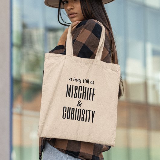 Onheil & Curiosity Grappig eigenzinnig Stijlvol Tote Bag