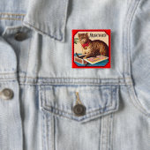 Onheil de Kat - Vintage Ad Vierkante Button 5,1 Cm (In situ)