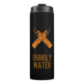 Onheilig water Ritual Cult Cross Black Oranje Fire Thermosbeker (Voorkant)