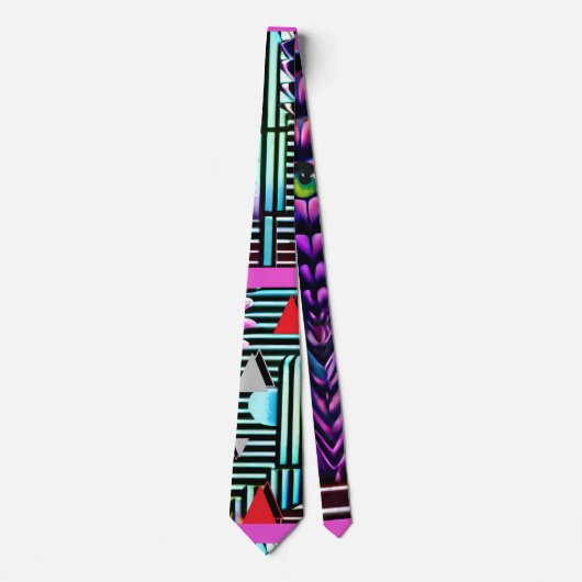 Onheilige Tiki God bij het Memphis Design Feest Stropdas (Voorkant)