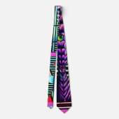 Onheilige Tiki God bij het Memphis Design Feest Stropdas (Achterkant)