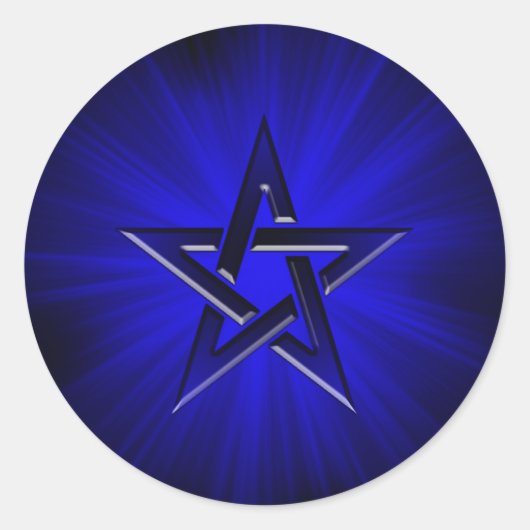 Onheilspellend blauw pentagram Sticker (Voorkant)