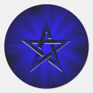 Onheilspellend blauw pentagram Sticker