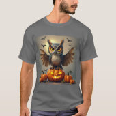 Onheilspellende uil met spookachtige pompoenen: Ha T-shirt (Voorkant)