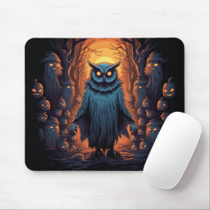 Onheilspellende Uil op Halloween Night Graphic Hal Muismat