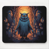 Onheilspellende Uil op Halloween Night Graphic Hal Muismat (Voorkant)