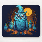 Onheilspellende Uil op Halloween Night Graphic Hal Muismat (Voorkant)