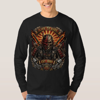 Oni Biker Samurai , Leef om Samurai Oni te Berijde T-shirt