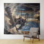 Oni-demon in de gotische kathedraal wandkleed (In Situ (horizontaal))