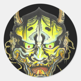 Oni Devil Design Ronde Sticker