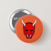Oni Devil Mask Red Ronde Button 5,7 Cm (Voorkant /achterkant)
