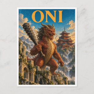 Oni, gotische fantasie monster briefkaart