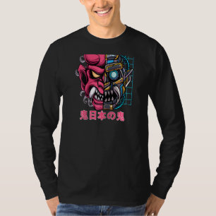 Oni Japans demon Masker Cyborg Devil Japan Folklor T-shirt