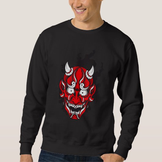 Oni Japans demon Maskerontwerp Trui (Voorkant)
