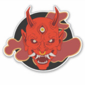 Oni Japans Hannya Masker Stijl Traditioneel Sticker (Voorkant)