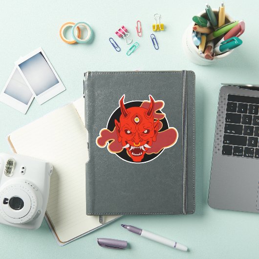 Oni Japans Hannya Masker Stijl Traditioneel Sticker (iPad Cover)