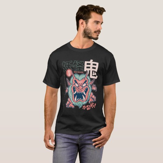 Oni Japans Yokai Masker T-Shirt Edit (Voorkant volledig)
