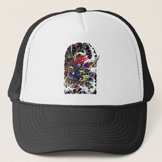 Oni & Maple Tattoo Ontwerp Trucker Pet (Voorkant)