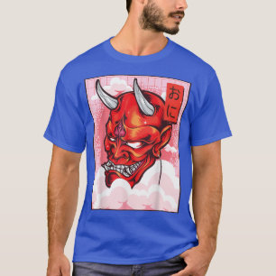 Oni Mask Demon Mask Yokai Kawaii Japans Aestheti T-shirt