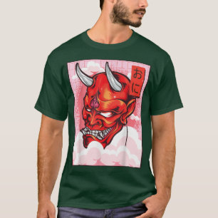 Oni Mask Demon Mask Yokai Kawaii Japans Aestheti T-shirt