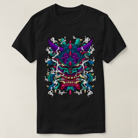Oni Mask Hannya Demon Evil Japanese  T-shirt (Design voorkant)