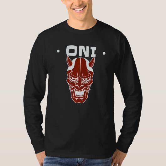 Oni Mask Japanese Demon Face Devil Ronin 1 T-shirt (Voorkant)