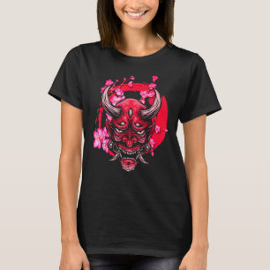 Oni Mask Sakura Flowers Aesthetics Style Japan Vap T-shirt