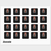 Oni Mask Vierkante Sticker (Vel)
