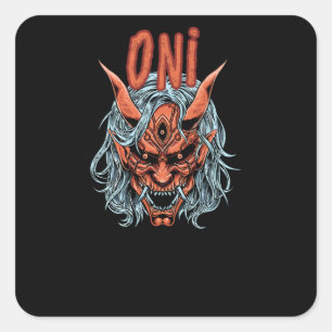 Oni Mask Vierkante Sticker