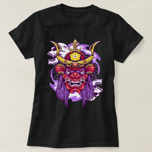 Oni masker en schedel t-shirt (Design voorkant)