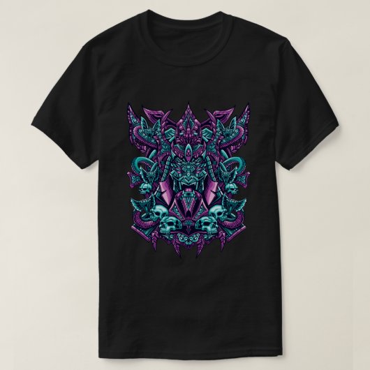 Oni masker en schedel t-shirt (Design voorkant)