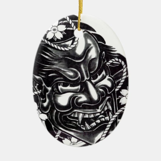 Oni Masker Japans Ontwerp Keramisch Ornament (Voorkant)