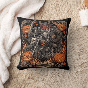 Oni Samurai Biker Halloween Kussen - Leef Om Te Ri